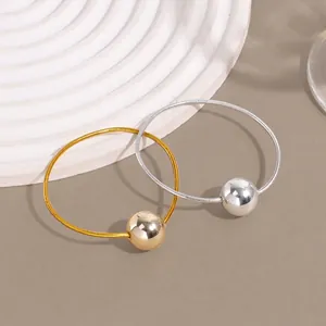Minimalist High Elasticity Hair Ties Metal Ball Decoration Gold Silver Nylon Hair Rope Scrunchies Fashion Hair Accessories