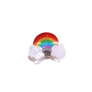 Pince à cheveux mignonne arc-en-ciel et nuage blanc pour filles en résine colorée