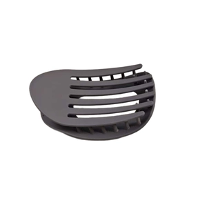 Pince à cheveux ovale gris anthracite mat avec structure creuse squelettique élégante