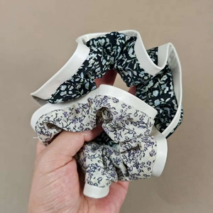 Lot de Chouchous en Tissu à Motif Floral pour Femmes Bord Ondulé Élastiques à Cheveux Mode Mignon Accessoires de Coiffure