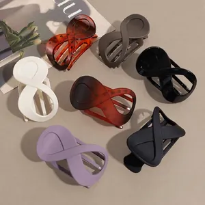 Imprimé Léopard Forme Infini Pince à Cheveux Mat ABS Pince Forme 8 Élégante Grande Épingle à Cheveux pour Femmes Coiffage Quotidien