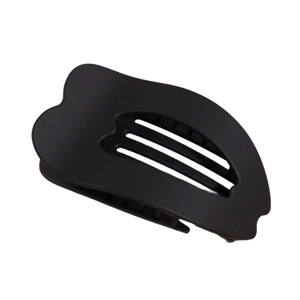 Minimalist matte black heart-shaped hair claw clip with curved ergonomic design