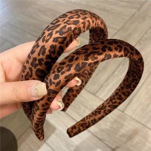 Vintage Leopard Print Padded Headband For Women Handmade Cloth Sponge Hair Hoop Fashion Daily Hair Accessories Headwear