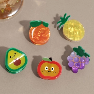 Lot de pinces à cheveux chic en acétate aux formes de fruits pour femmes et filles