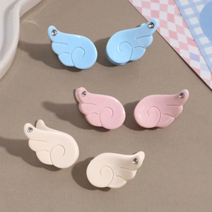 Lot de pinces à cheveux ailes d'ange avec strass en bleu, rose et blanc crème