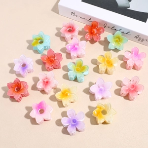Pince à Cheveux Fleur Douce pour Femmes Dégradé en Résine Mate Barrette pour Queue de Cheval Accessoires de Coiffure