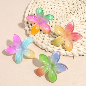 Grande Pinza per Capelli a Forma di Fiore di Plumeria Sfumata per Spiaggia Estiva Donna Accessori per Capelli in Resina