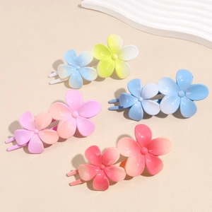 Élégante Pince À Cheveux Dégradée À Fleurs Pour Femmes Épingle À Cheveux En Résine Pour Chignon Accessoires De Coiffure