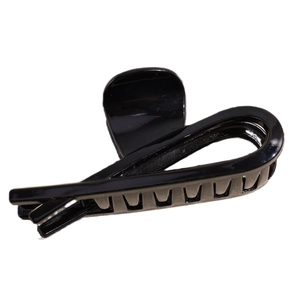 Elegant large glossy black hair claw clip for women's daily hair styling and accessories