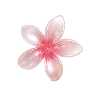 Elegante pinza de pelo de flor rosa perlada con diseño de pétalos degradados