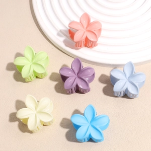 Lot de six pinces à cheveux fleurs mates aux couleurs pastel variées et douces