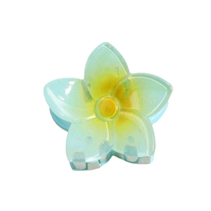 Pince à cheveux fleur en acétate avec dégradé bleu, paillettes fines et cinq pétales