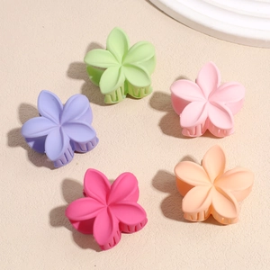 Lot de 5 pinces à cheveux en forme de fleur mate aux tons pastels sur fond texturé