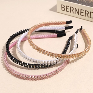 Double Row Artificial Crystal Rhinestone Headband Elegant Handmade Beaded Hair Hoop Fashion Hair Accessories For Women