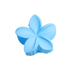 Mini pince à cheveux fleur de frangipanier bleu ciel avec finition mate pour femme