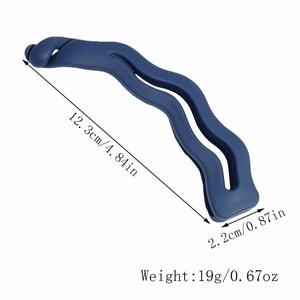 Spécifications de taille pour pince banane ondulée bleue mate avec dimensions et poids