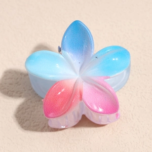 Nahaufnahme der blau-rosa Farbverlauf Haarklammer mit glänzender Oberfläche