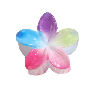 Bunte Haarklammer in Blumenform aus mattem Acryl mit Farbverlauf für Damenfrisuren