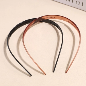Minimalistische antislip haarbandset in zwart en amber hars met binnentanden