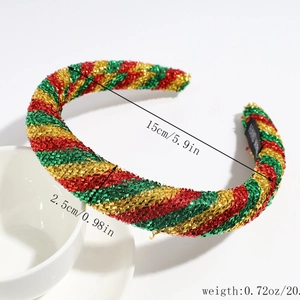 Detailed size chart of Christmas knotted headband with dimensions 15cm length and 2.5cm width