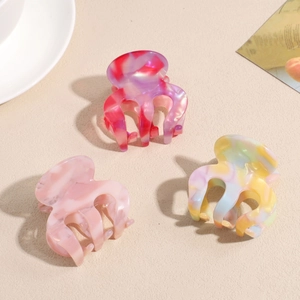 Handmade Acetate Marble Pattern Hair Claw Clip For Women Korean Style Octopus Shaped Small Hair Catch Jaw Clip Headwear
