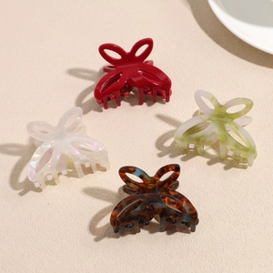 Small Butterfly Hair Clip Acetate Resin Shark Clip For Women Girls Marble Pattern Mini Hair Claw Korean Hair Accessories