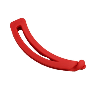 Barrette banane rouge mat ondulée avec dents imbriquées pour fixer les queues de cheval