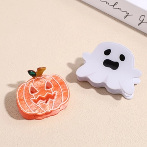 Pinces à cheveux d'Halloween en acétate avec motifs de citrouille et de fantôme