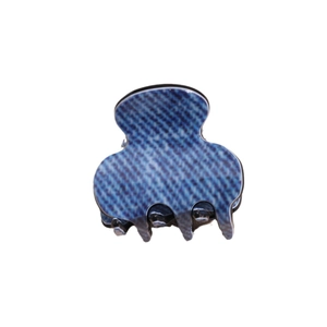 Fashionable denim blue small hair claw clip for women stylish fringe bangs side styling