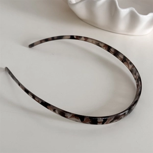 Serre-tête fin pour femme motif écaille de tortue avec dents antidérapantes rétro ambre