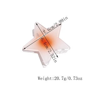 Dimensions de la pince à cheveux étoile : longueur 7,6 cm et poids 20,7 g