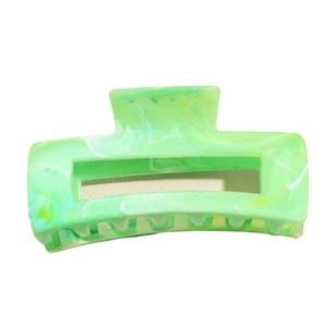 Large square non-slip hair claw clip with light green marble pattern for women