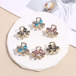 Mini Pinza para el Pelo Mariposa Elegante Aleación Strass Cristal Horquilla Lateral Dulce para Mujer Joyería de Moda