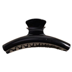 Glossy black hair claw clip in large size for women with a minimalist aesthetic design