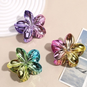 Lot de 3 pinces à cheveux fleur de lys à dégradé laser avec finition holographique