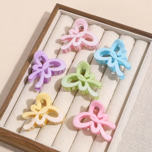 Korean Style Butterfly Bow Hair Clips Sweet Candy Color Plastic Hair Claw For Women Girls Fashion Hair Accessories