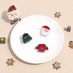 Pinces à cheveux en résine pour Noël avec motifs Père Noël et sapin de Noël créatifs