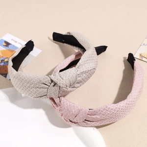 Serre-têtes noués unis à la mode en kaki et rose clair pour femmes et filles