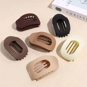 Lot de 6 pinces à cheveux ovales mates tons terre neutres pour coiffure élégante