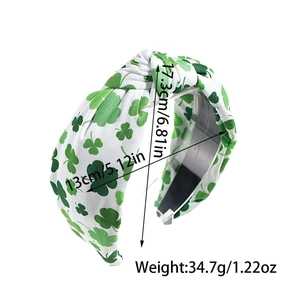Spécifications de taille du serre-tête noué avec motifs de trèfle pour la Saint-Patrick
