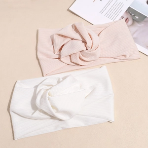 Fascia per Capelli da Donna in Maglia a Coste Con Nodo Intrecciato Morbida Elastica Tinta Unita Turbante Accessori per Capelli