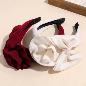 Cerchietto Dolce Con Fiocco a Fiore Oversize per Donna Tessuto a Maglia Texturizzato a Tesa Larga Accessori per Capelli