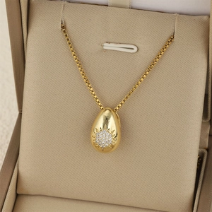 Goldene Edelstahl Box Kette Tropfen Anhänger Halskette Mit Zirkonia Sternenschliff Schmuck Für Damen Party Alltag