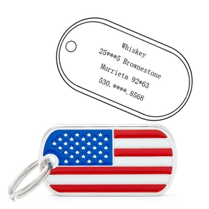 USA Flag Pet ID Tag Zinc Alloy Enamel Dog Tag Stars Stripes Pattern Identity Pendant For Dogs Cats Classic Pet Accessory