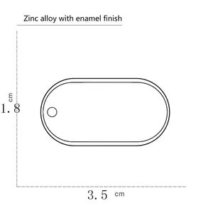 Oval zinc alloy pet ID tag with enamel finish for engraved collars and necklaces