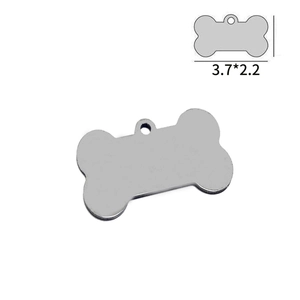 Medaglietta identificativa per cani a forma di osso in metallo, misura 3,7x2,2 cm
