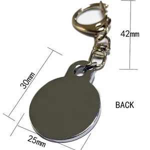 Pendentif d'identification pour animal en alliage de zinc argenté poli avec fermoir mousqueton