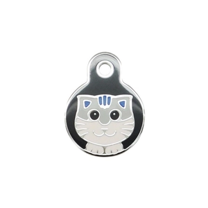 Pendentif chat en alliage de zinc avec motif de chat gris pour collier d'animal