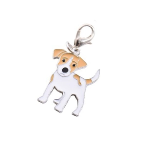 Enamel Jack Russell Terrier pet dog pendant with silver lobster clasp for necklace