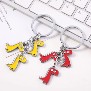 Cute Cartoon Dinosaur Keychain Zinc Alloy Enamel Pendant For Bag Backpack Car Key Charm Fashion Jewelry Accessory Gift